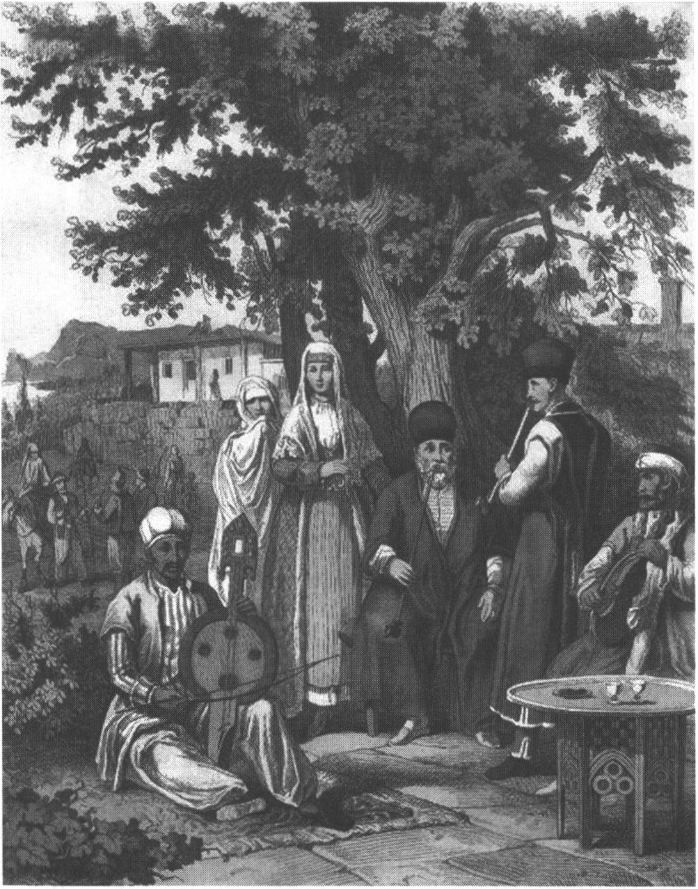 Столик-курсе (его выносили и во двор). Европейская гравюра. 1857 г. Из собрания музея Ларишес Столик-курсе (его выносили и во двор). Европейская гравюра. 1857 г. Из собрания музея Ларишес