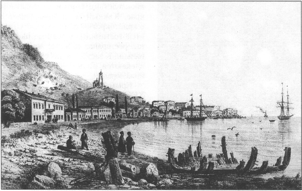 О. Раффе. Набережная Ялты. 1860 г. О. Раффе. Набережная Ялты. 1860 г.