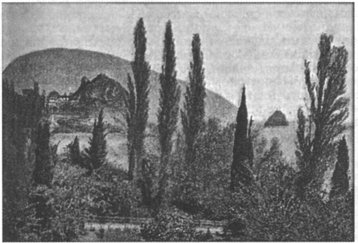 Кипарисы и пирамидальные тополя в Гурзуфе Кипарисы и пирамидальные тополя в Гурзуфе